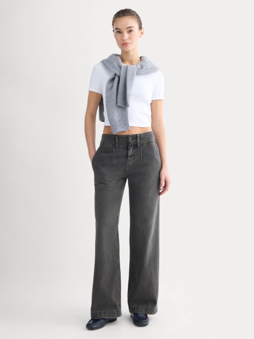 Everlane mid-rise trouser jean black size 32